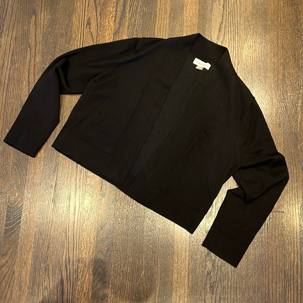 Calvin Klein Size Small Open Front Fitted Cardigan